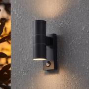 Væglampe Riga 5, antracit, 21 cm, metal, med sensor, 2 lyskilder