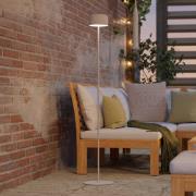 Solar-LED-terrasse lampe Roccanova-L, hvid, højde 120 cm