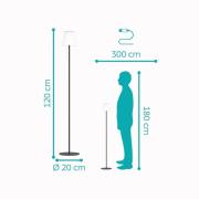 Scordiano-L solcelledrevet LED-terraslampe, sort, højde 120 cm