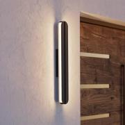 Udendørs LED-væglampe Vascella, sort, bredde 60 cm, metal