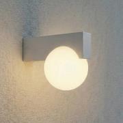 Lucande LED-udendørs væglampe Vijon, lysegrå, CCT, IP44