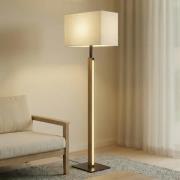 Quitani LED-gulvlampe Lisene, eg/sort/natur 162 cm, dæmpbar