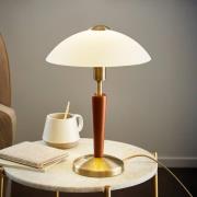 Bordlampe SOLO 1, bruneret/nøddebrun, højde 35 cm metal/glas dæmpbar