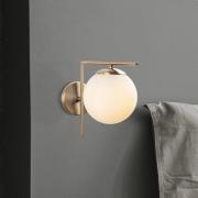 Væglampe 7141-Antique, antik guldfarve, opalglas Ø 10 cm