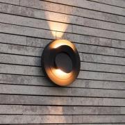 MOOV udendørs LED-væglampe, mørkegrå, Ø 21 cm, metal, IP54
