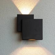 RIALTO udendørs LED-væglampe, sort, 20 cm, IP44, op/ned
