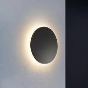 Lindby udendørs LED-væglampe Selinel, sort, 23 cm, husnummer