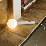 LED-væglampe Talk, lysegrå/blå, længde 30 cm, jern/glas