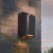 Udendørs væglampe Nico 22 Round, sort, metal, op/ned, IP54