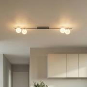 Loftlampe Imelo, brun, 4 lyskilder, glas, længde 140 cm