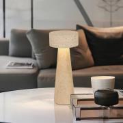 LED-bordlampe Serenity, beige, højde 31 cm, sten