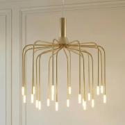 Lucande LED-hængelampe Ariadne, Ø 57 cm, mat guld, 20-armet