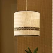 MARKET SET Hængelampe Jimmy, Ø 35 cm, beige, mønsterkant