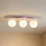 Loftlampe Cloud, lyserød, 3 lyskilder, glas, længde 51 cm, G9