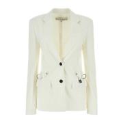 Elegant Hvid Stretch Blazer