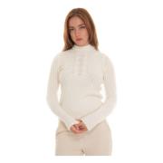 Turtleneck Pullover med Kabelstrik