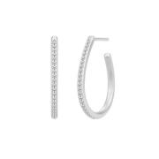 Infinity Pear Hoops - Rhodium