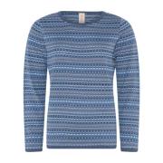 Skovhuus 3262 Mini Jaquard O-Neck Jumpe Bluser 3262 Indigo Blue