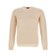 Hvid Lammeuld Crewneck Sweater