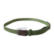 Green Leather Silver Buckle Waist Men Belt