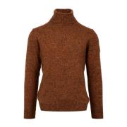 Brun Uld Blandet Turtleneck Sweater