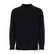 Midnight Blue Uldblandet Turtleneck Sweater