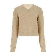 Beige Hamp V-Hals Sweater