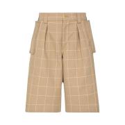 Genbrugsstof Broderede Plaid Shorts