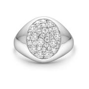 Multipavé Signet Ring - 18K White Gold