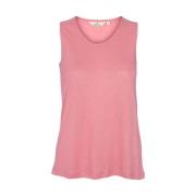 Jenna Tank - Wild Rose - Kvinders Linen Blend Tank Top