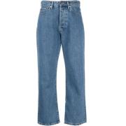 Mørkvasket Cropped Leg Jeans