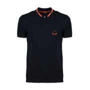 Bomuld Polo Shirt med Rød Logo Print