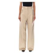 Beige Flarede Chino Bukser AW23