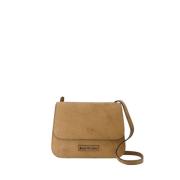 Crackle Crossbody Taske - Læder - Mørk Beige