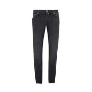 Sort Slim Fit Jeans i Denim