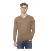 Luksuriøs Broderet Cashmere V-hals Sweater