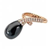 Glad Onyx Diamant Ring