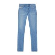 Slim-fit Jeans med Tapered Ben og Mid-rise Talje