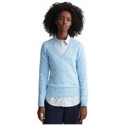 Twistet bomuld V-hals sweater