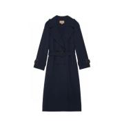 Dobbeltbrystet uld trenchcoat