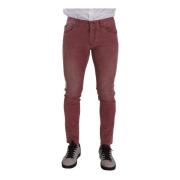 Pink Corduroy Skinny Mænds Jeans