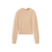 Beige Puff Ærme Sweater