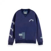 Afslappet Syet Patch Sweatshirt