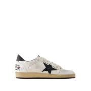 Hvide/sorte læder Ball Star Sneakers