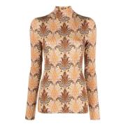 Ornamental Paisley Polo Neck Jumper