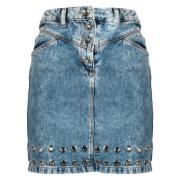 Denim Mini Nederdel med Pynt