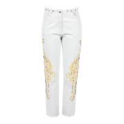 Stilfulde Mom Fit Jeans med Skinnende Detaljer