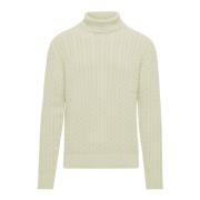 Varm Bomuld Cable Knit Mock Neck Sweater