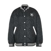 Sort Polstret Baseball Bomber Jakke