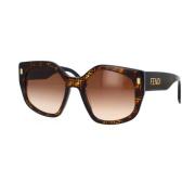 Firkantede Oversized Solbriller i Havana Tortoise